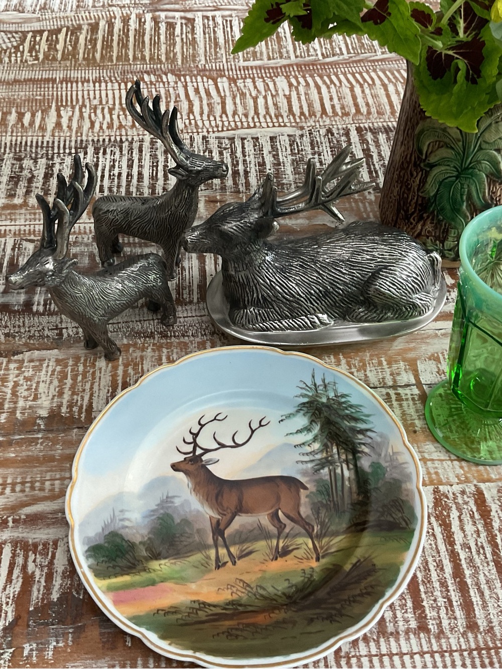 Pottery Barn Reindeer Butter-dish & Salt & Pepper Set NWOT - Picture 5 of 5